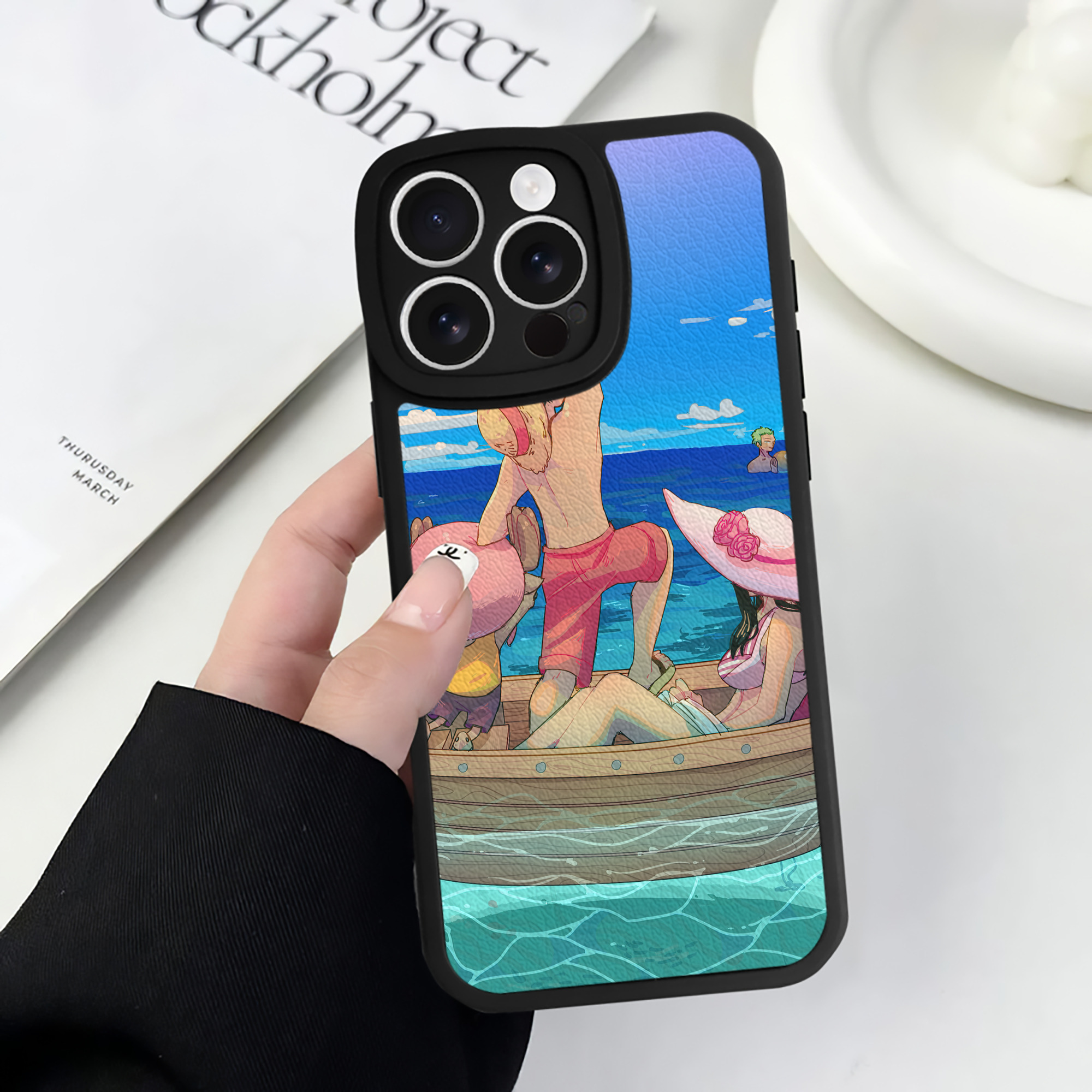 （画像用） ワンピース ONE PIECE 【iPhone 16シリーズ対応】シリコンスマホケース（レザー調） 材質：シリコン